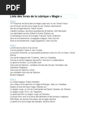 Liste Des Livres De La Rubrique Magie Paranormal - 