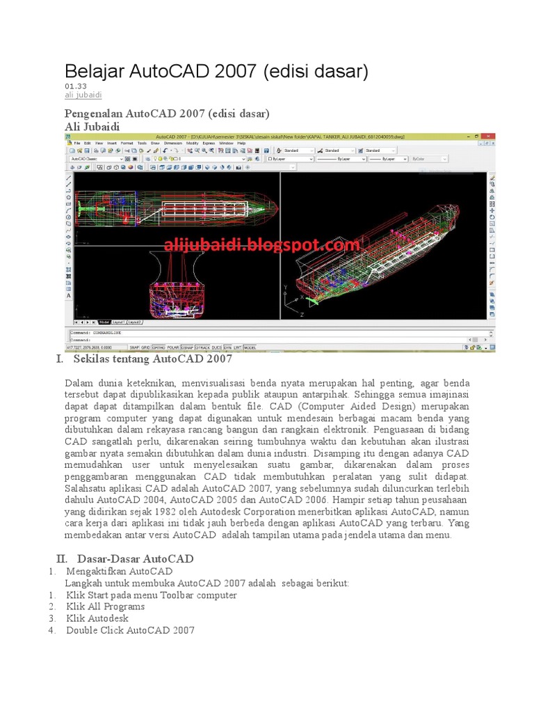 Panduan Belajar AutoCAD 2007 Dasar | PDF | Seni | Komputer