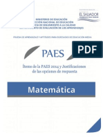 Ítems de La PAES 2014 y Justificaciones - MATEMATICA