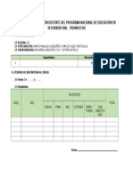 Formato de Informe de Inscripción de Docentes en El PRONACESVI-Sede Ica