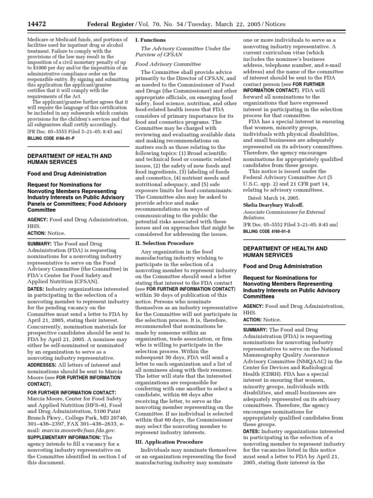 Notice Committees Establishment, Renewal, Termination, Etc. National