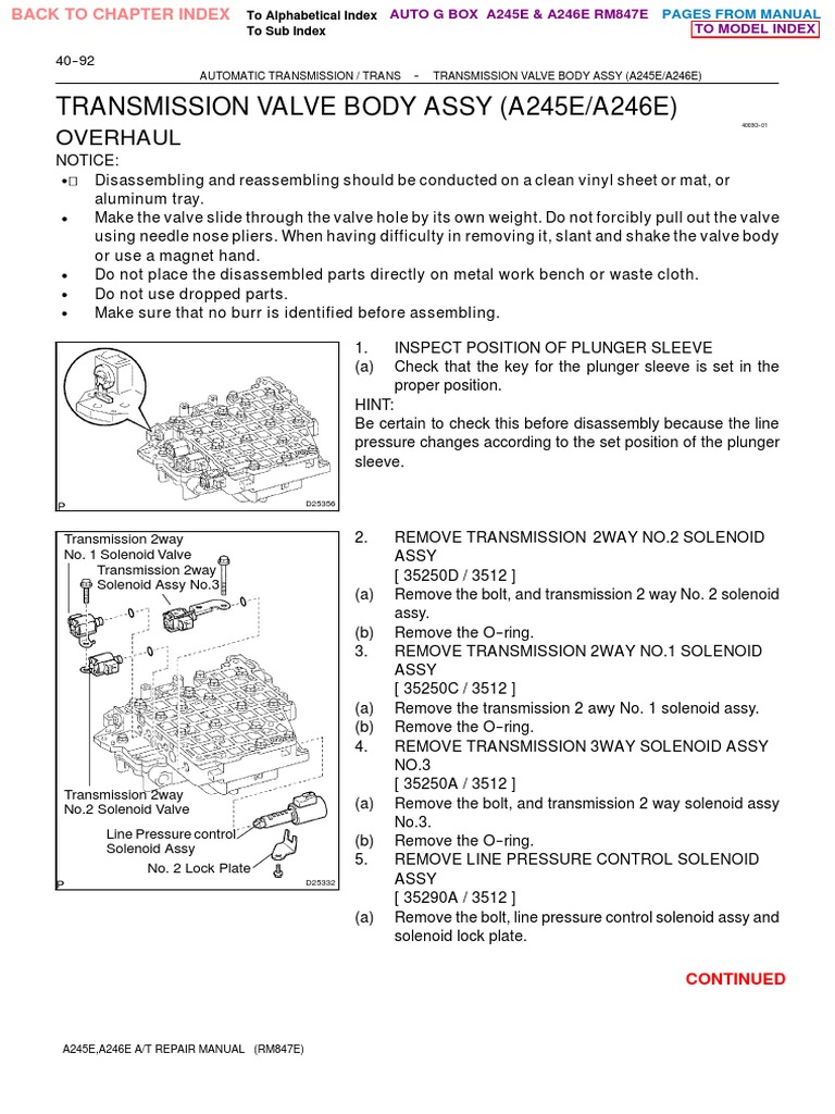 A245E/A246E Transmission Repair Guide | PDF