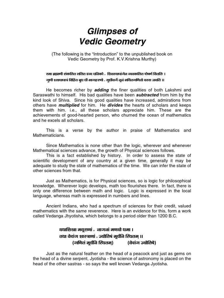 Glimpses of Vedic Geometry | PDF | Line (Geometry) | Teaching Mathematics
