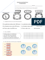 Prueba de Matemáticas - Hora y Calendario