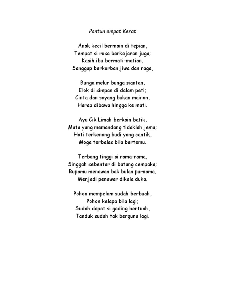 Pantun Empat Kerat Pdf