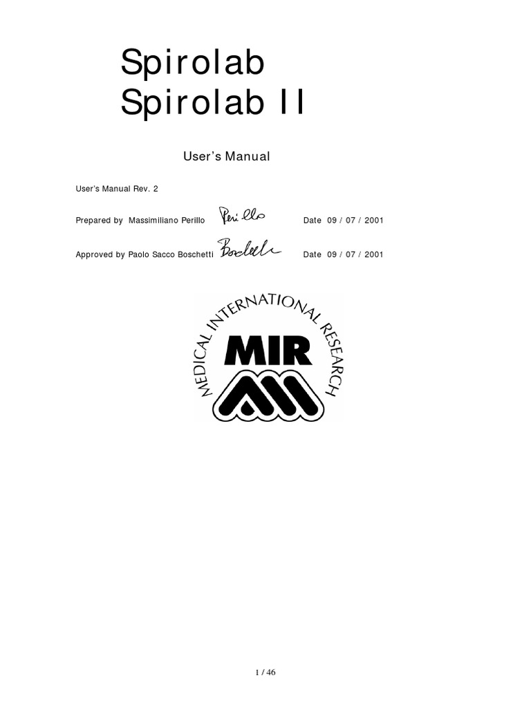 Spirolab II User's Manual | PDF | Computer Keyboard | Ac Power Plugs ...