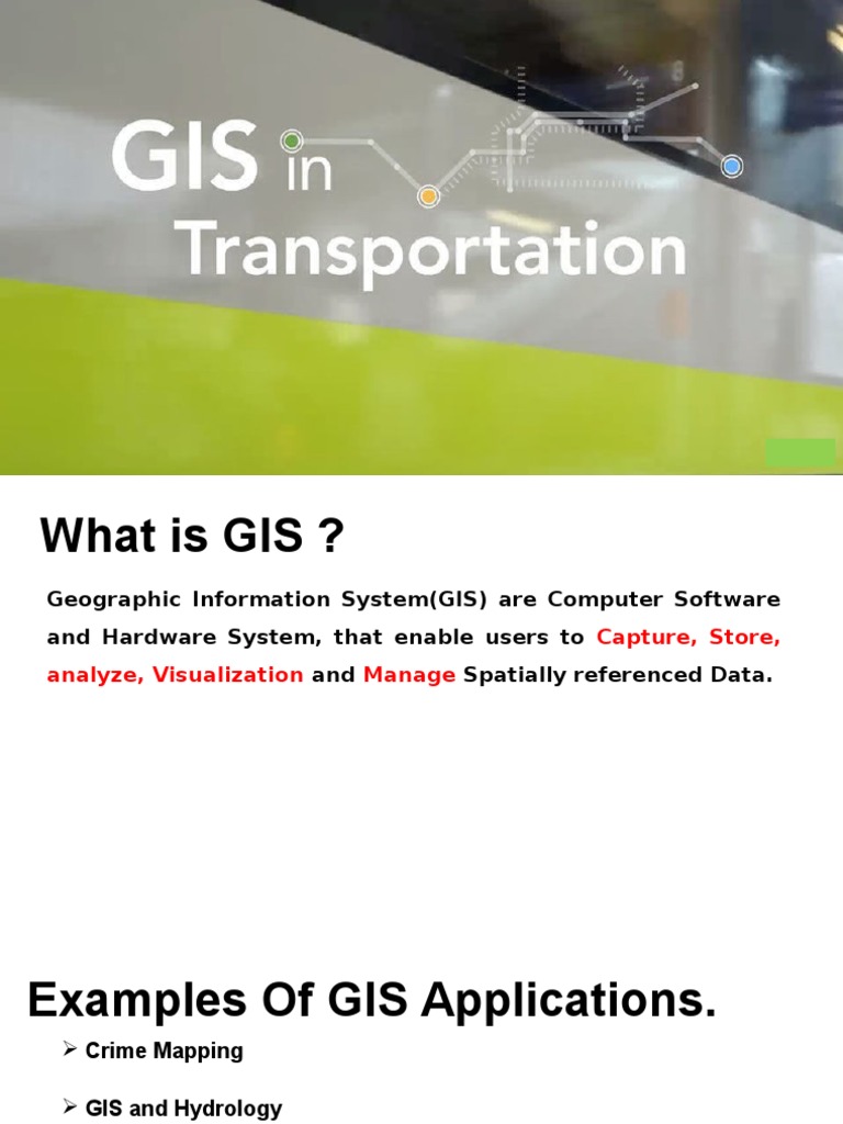 GIS in Transportation Geographic Information System Information