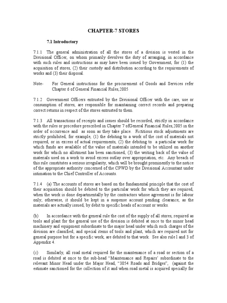 Chapter 7 CPWD ACCOUNTS CODE | PDF | Debits And Credits | Business