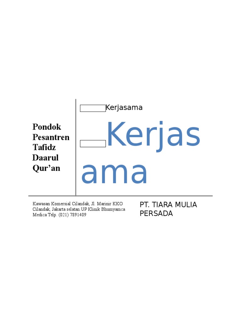 Contoh Proposal Kerjasama Klinik Kesehatan PDF