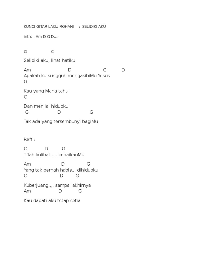 Lirik Lagu Rohani Selidiki Aku Lihat Hatiku Gambar Ngetrend Dan Viral