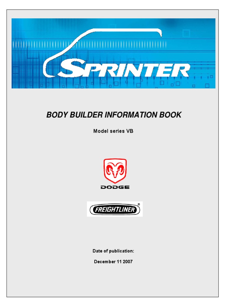 Sprinter Bodybuilder Book | PDF | Mercedes Benz Sprinter | Van