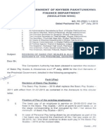 Download Notification of Revised Pay Scales 2015 KPK