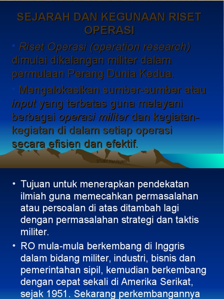 Teknik Riset Operasional