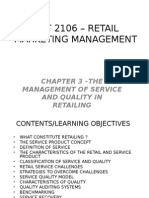 MKT 2106 - Chap 3 Retail Quality and Service
