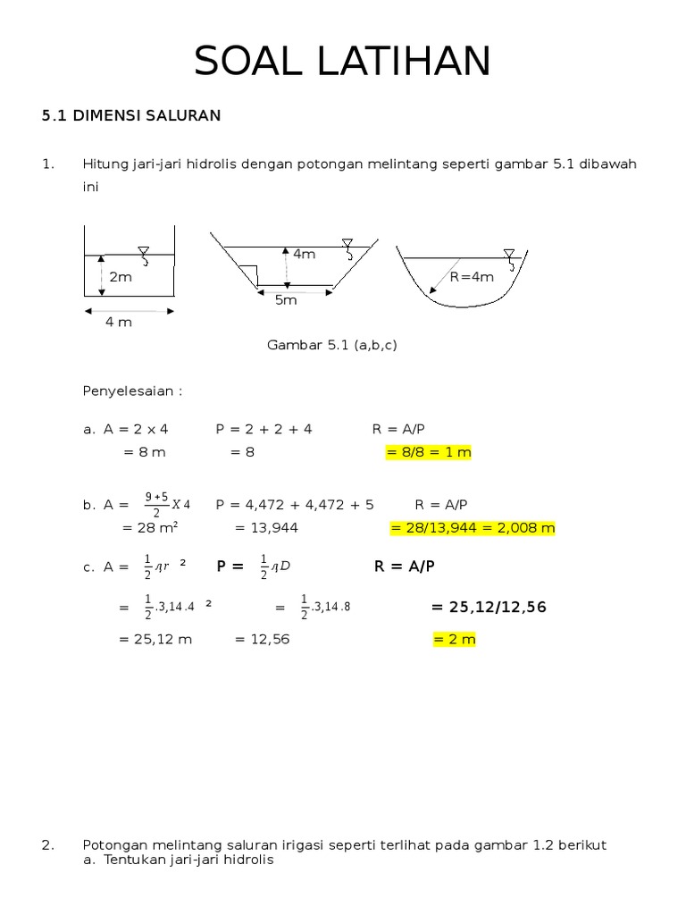 Contoh Soal Saluran Trapesium