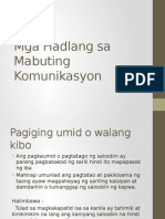 Mga Hadlang Sa Mabuting Komunikasyon