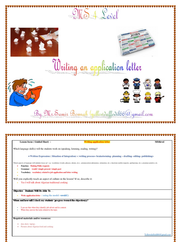 Cover letter sample for job application in word format picture