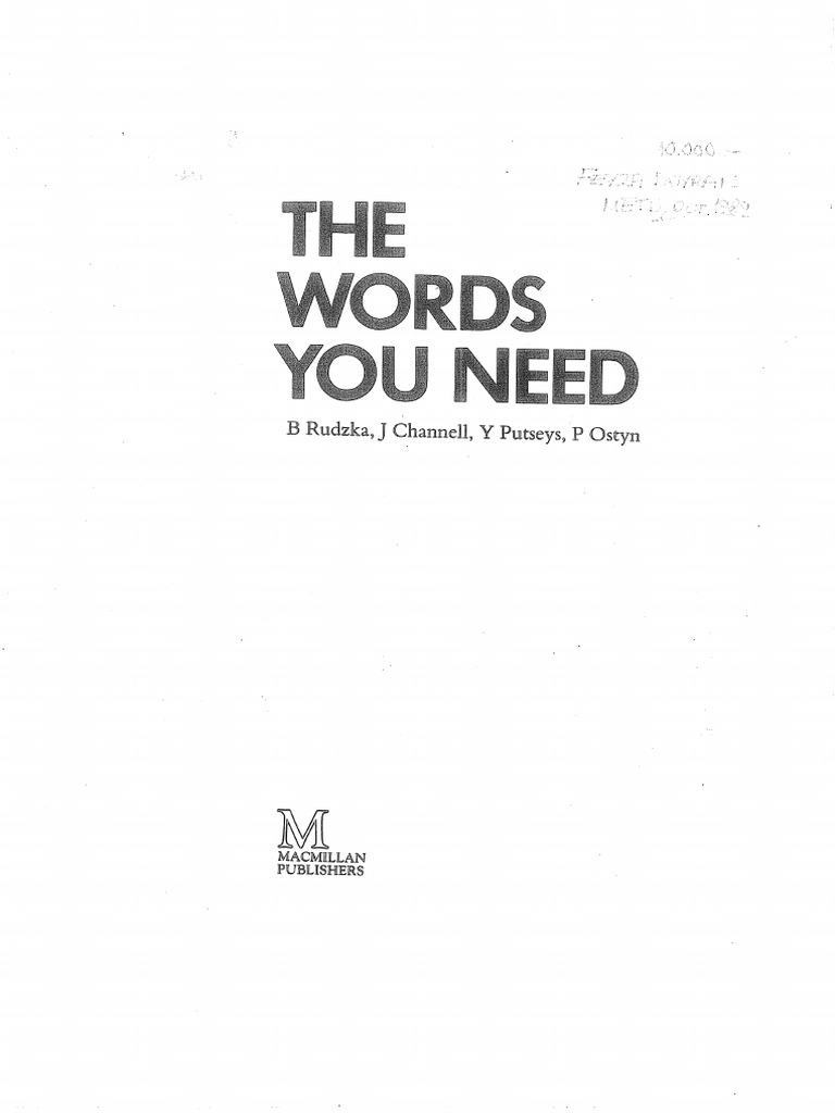 The Words You Need | PDF