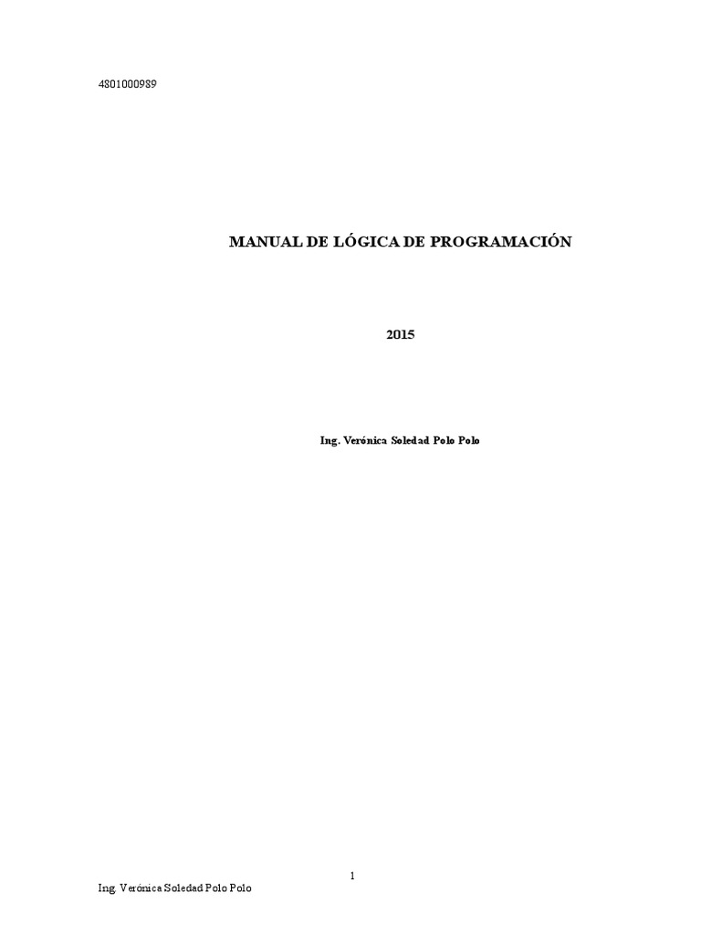 Manual de Lógica de Programación | PDF | Algoritmos | Programa de ...