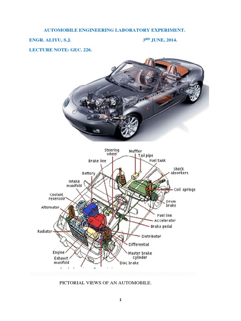 Automobile Engineering Laboratory Guide | PDF | Axle | Transmission ...