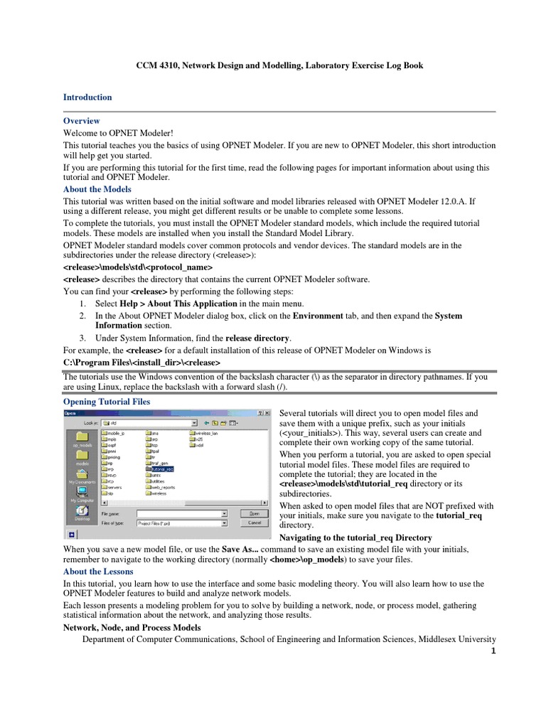 Opnet 17.5 Lab Exercises Log Book CCM 4310 FV | PDF | Network Topology ...