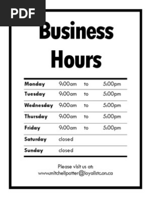 business hours