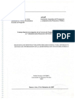 Propuesta de Reestructuración Organizacional para Mejorar el Sistema de Información en la Administración Financiera Pública. 