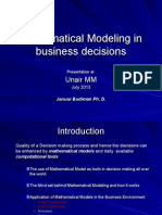1.mathematical Modeling in Business Decisions