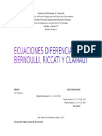 Ecuacion Diferencial de Bernoulli, Riccati y Clairaut