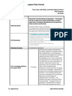 Lesson Plan Format: 1. Creativity and Innovation