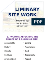 Preliminary Site Work Factors