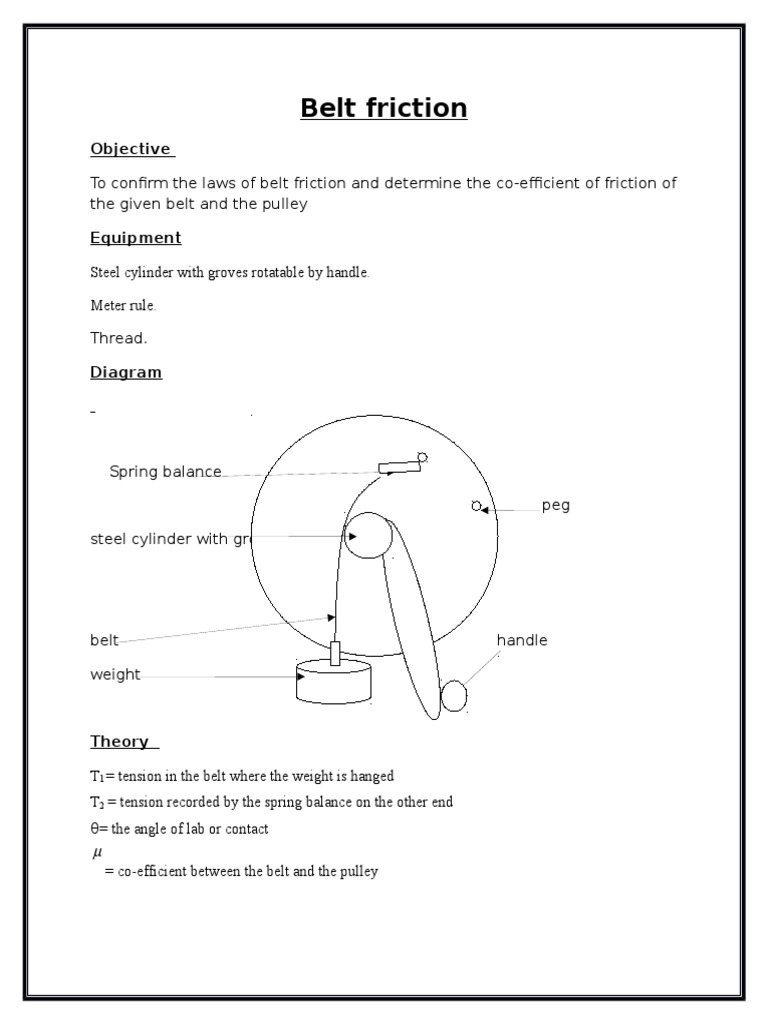 belt friction.docx Belt (Mechanical) Physical Quantities