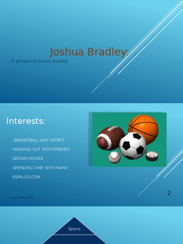 Joshua Bradley: Interests and Daily Life | PDF