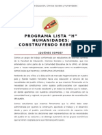 Programa de Trabajo LISTA H, CONSTRUYENDO REBELDÍA
