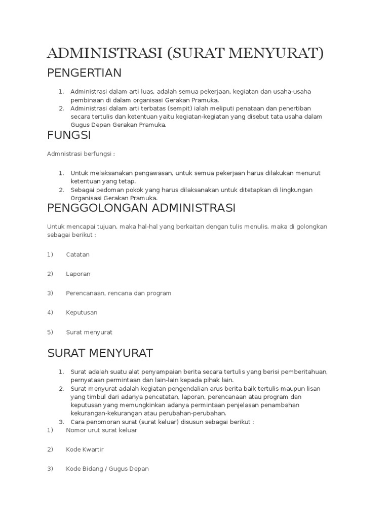 Surat Menyurat Pramuka
