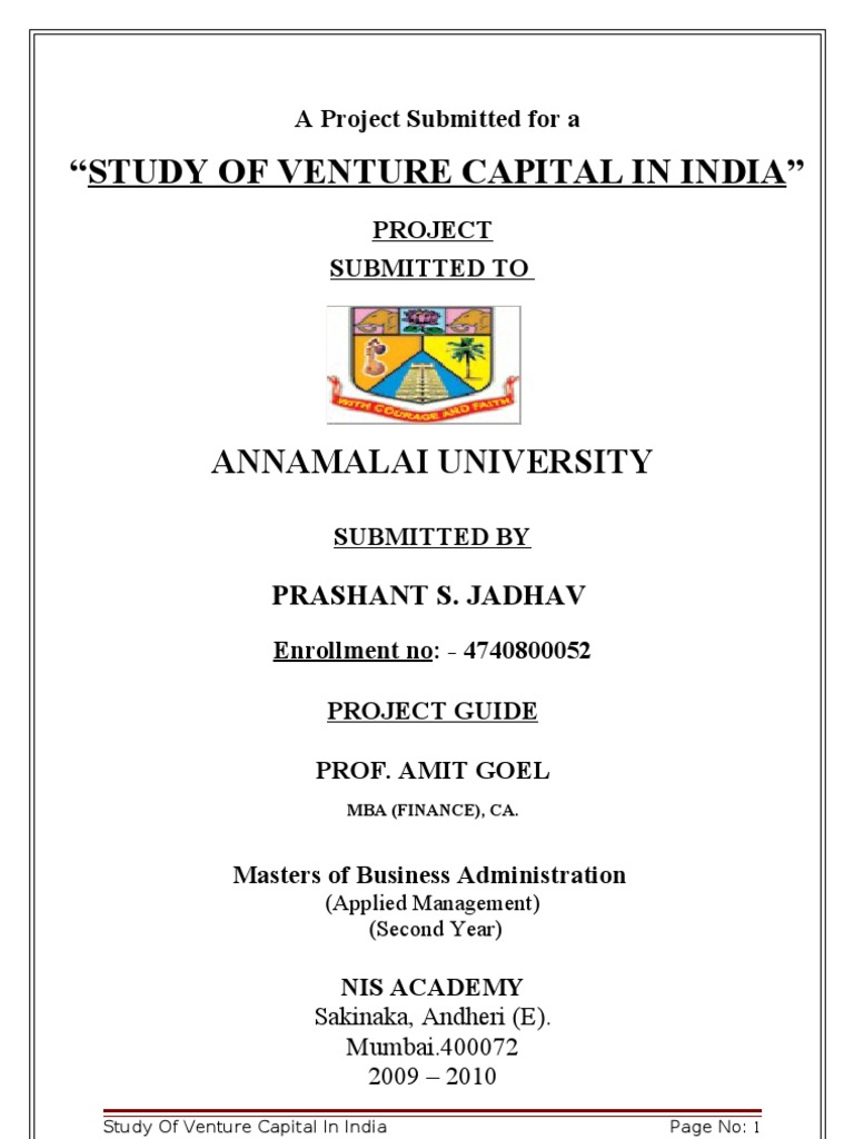 case study on venture capital in india