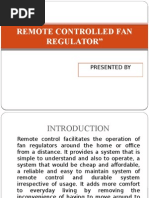 Remote Controlled Fan Regulator Project Report