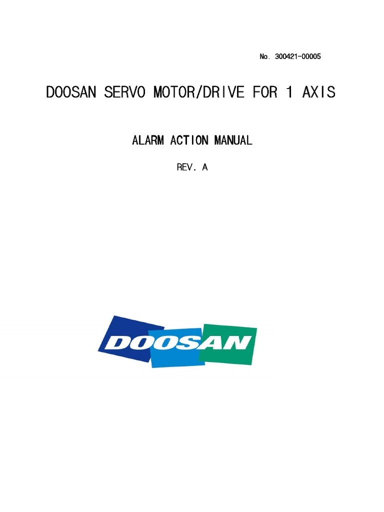 Doosan Servo Alarm Action Manual 1axis en Rev A Electrical