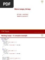 More Loops Arrays: ITP 165 - Fall 2015 Week 4, Lecture 1