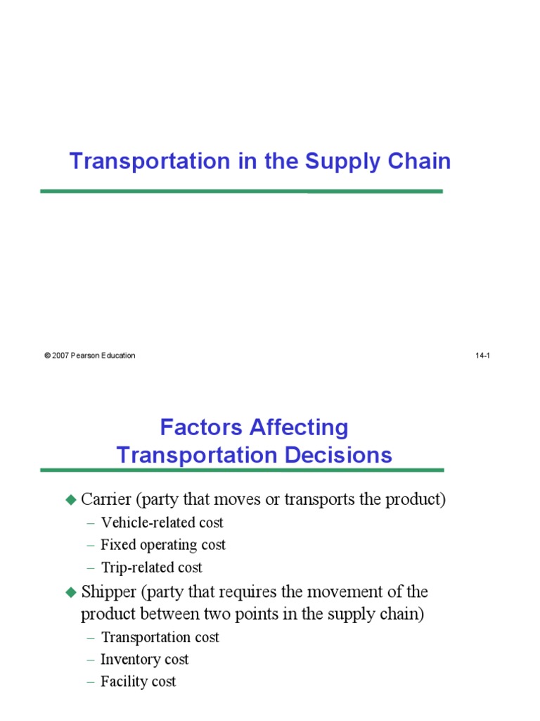 Transportation and Inventory Aggregation in Supply Chain Managemen ...