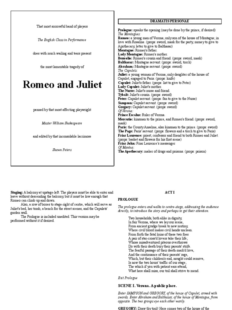 Romeo and Juliet | Characters In Romeo And Juliet | Romeo And Juliet
