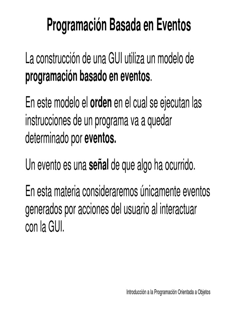 Programación de GUI en Java: Eventos y Clases | PDF | Informática