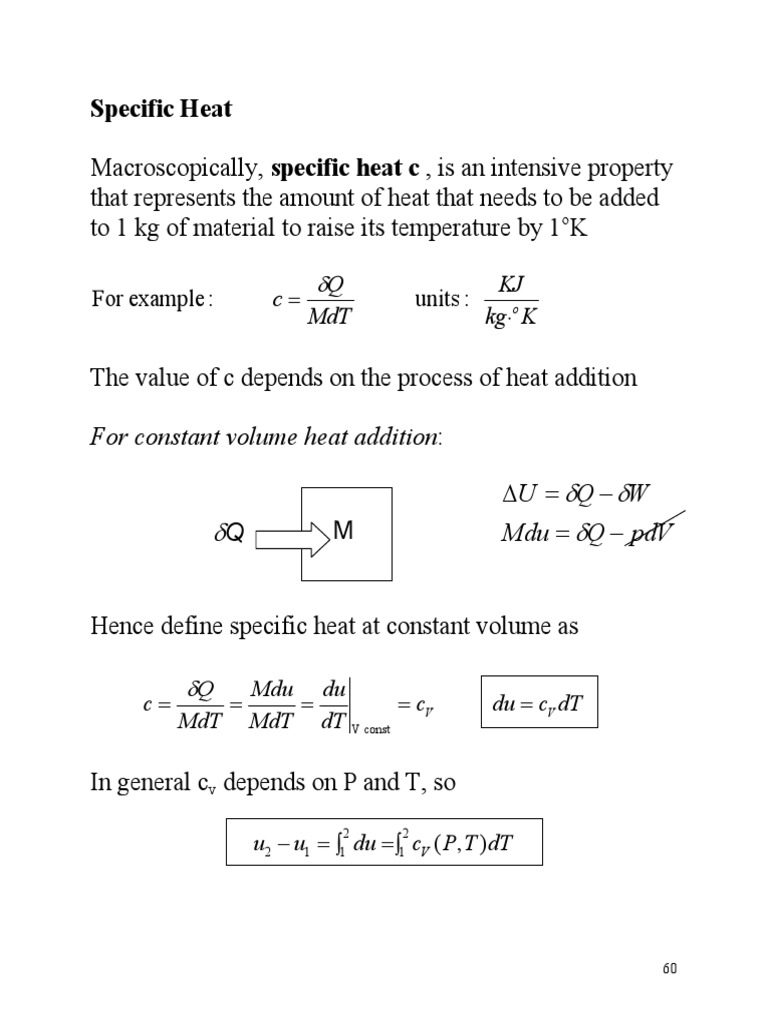 Specific Heat in Thermodynamics | PDF | Enthalpy | Heat Capacity