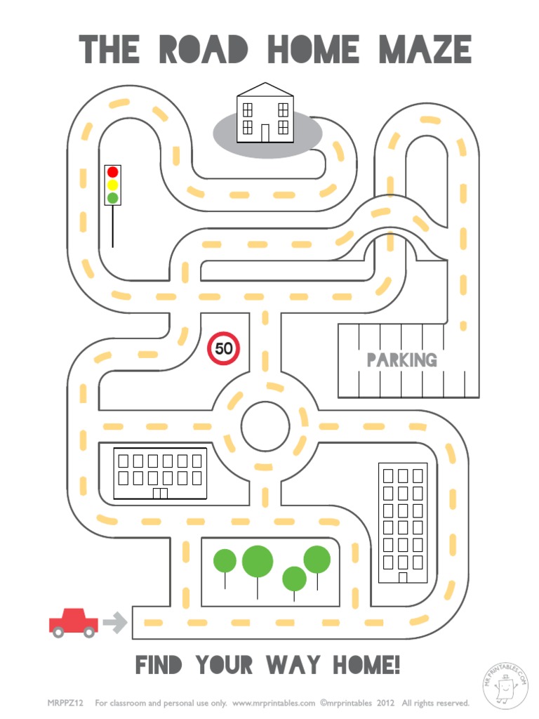 Home Maze Worksheet for Kids | PDF