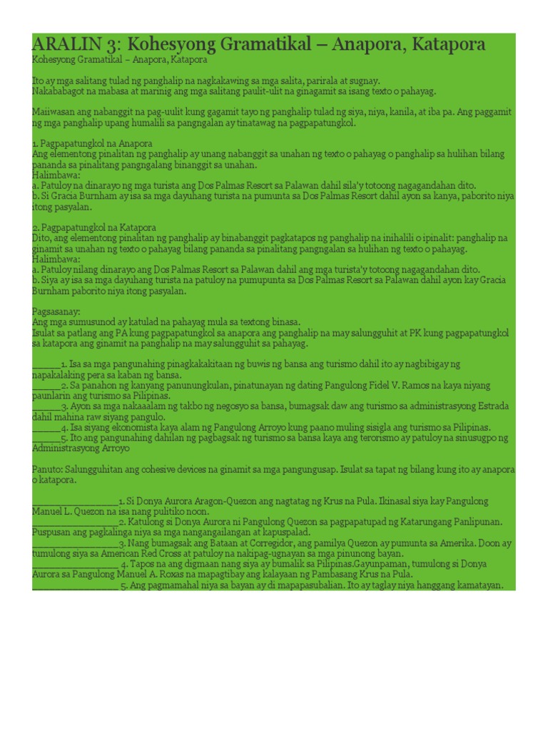 Aralin 3 | PDF
