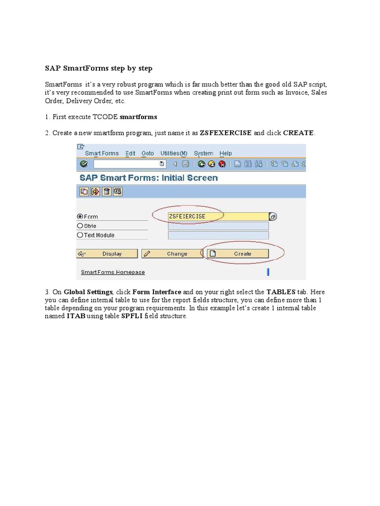 SAP Smart Forms Step by Step | PDF