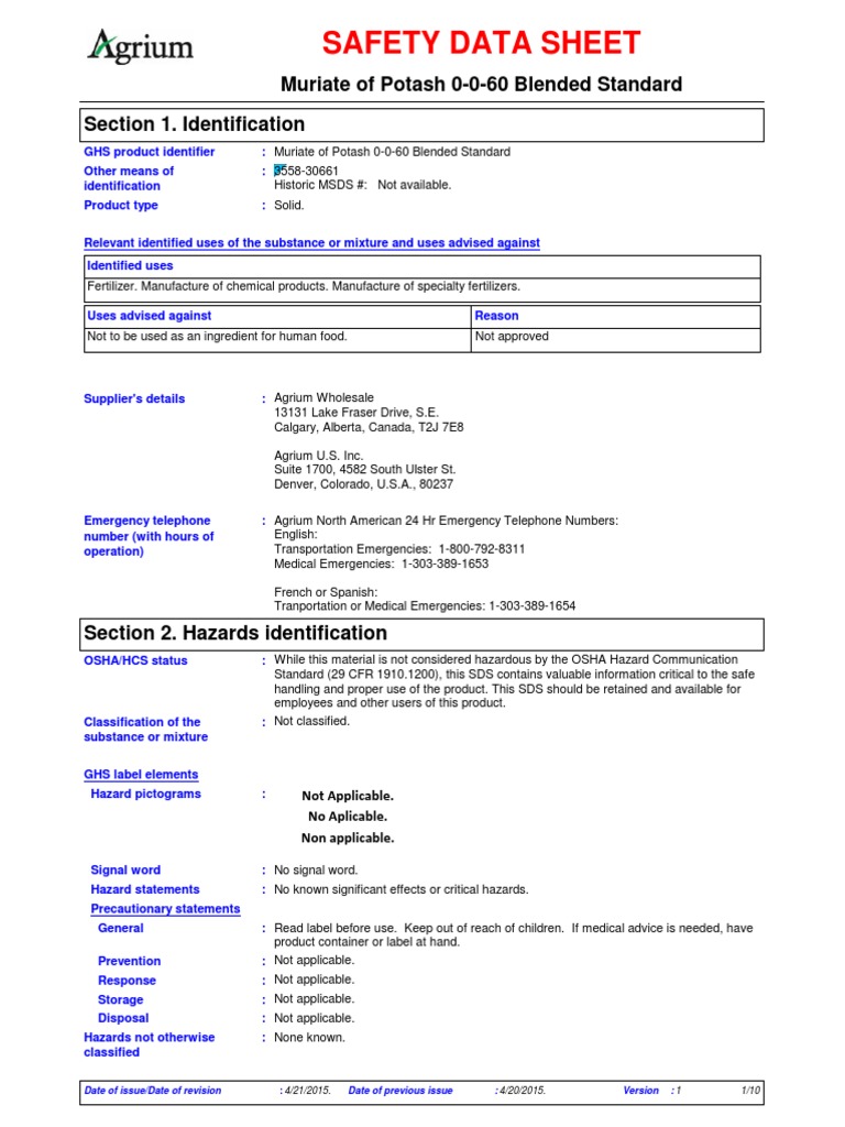 3558-30661 Muriate of Potash 0-0-60 Blended Standard Bulk - US-GHS SDS ...
