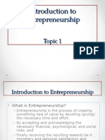 Topic 1 - Introduction To Entrepreneurship