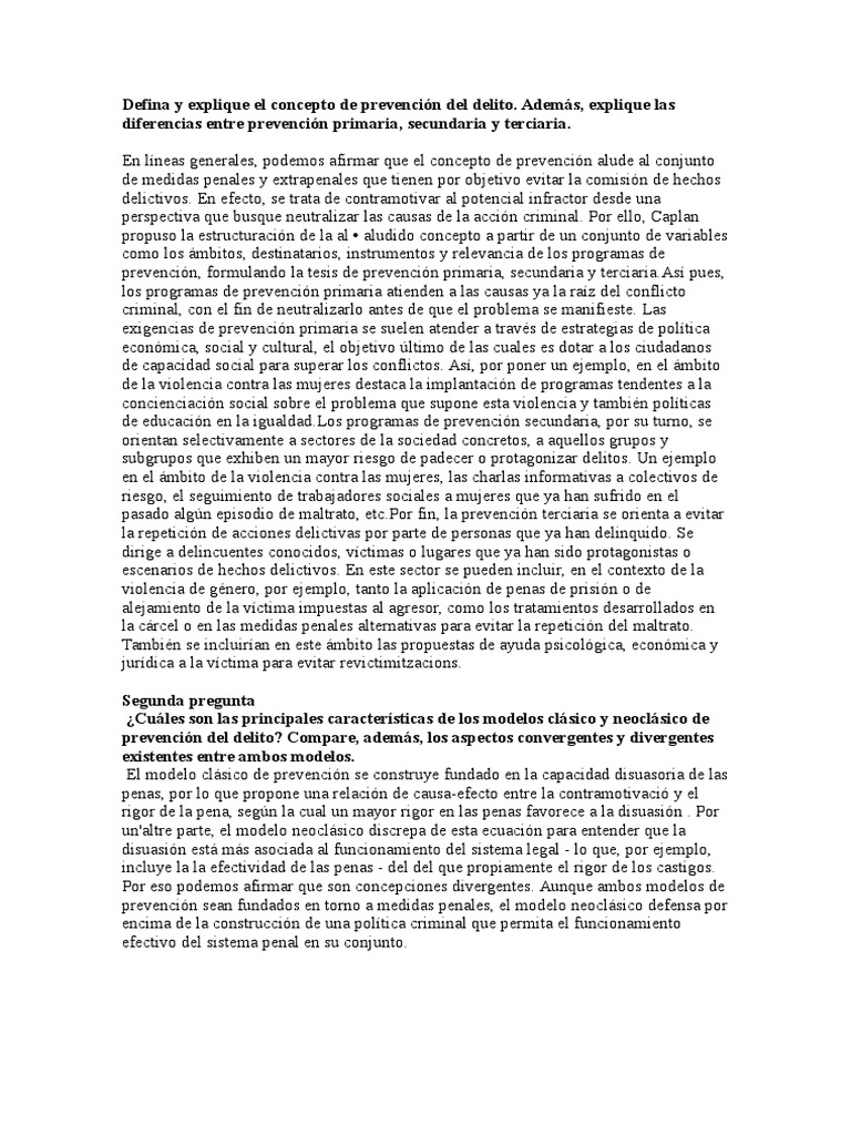 Prevención del Delito: Tipos y Modelos | PDF | Delito | Derecho penal