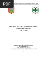 Download Pedoman Mutu Pelayanan Unit Kerja Puskesmas Editan 23215 by adhi0609 SN286026745 doc pdf